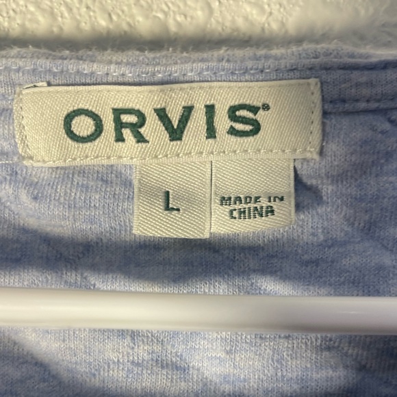 Orvis Quilted Long Sleeve Light Blue Pullover- Size L - Picture 4 of 7